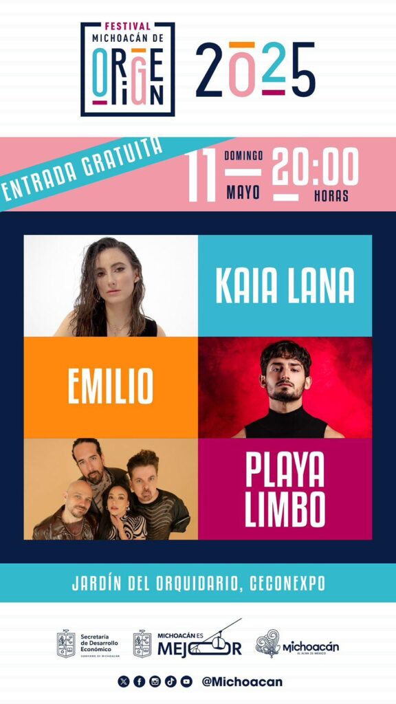 Playa Limbo, Emilio Osorio y Kaia Lana, este domingo en el Festival Michoacán de Origen-1