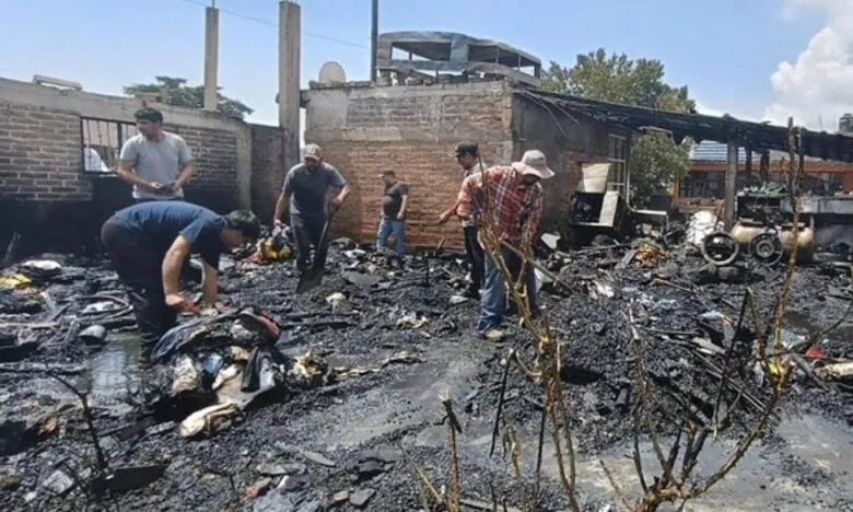 Restos del Incendio ocurrido en Erongarícuaro