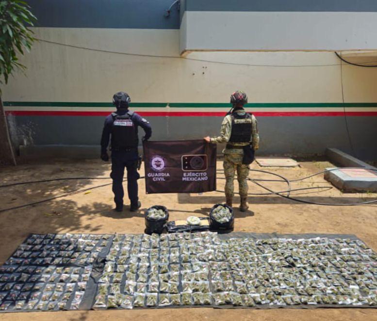 SSP y Defensa decomisan más de 600 envoltorios con droga en Buenavista
