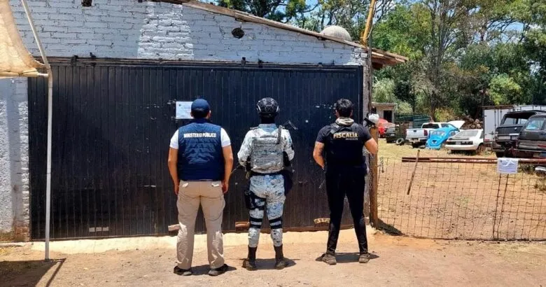 Taller asegurado por fiscalía en Tzintzuntzan