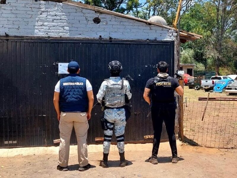 Taller asegurado por fiscalía en Tzintzuntzan