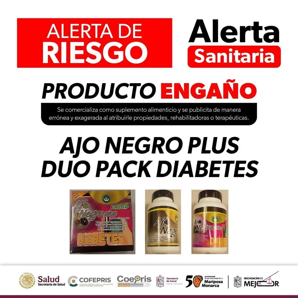 Alerta sanitaria SSM sobre productos: Ajo Negro Plus Duo Pack y suplementos Cinco Cerritos-2
