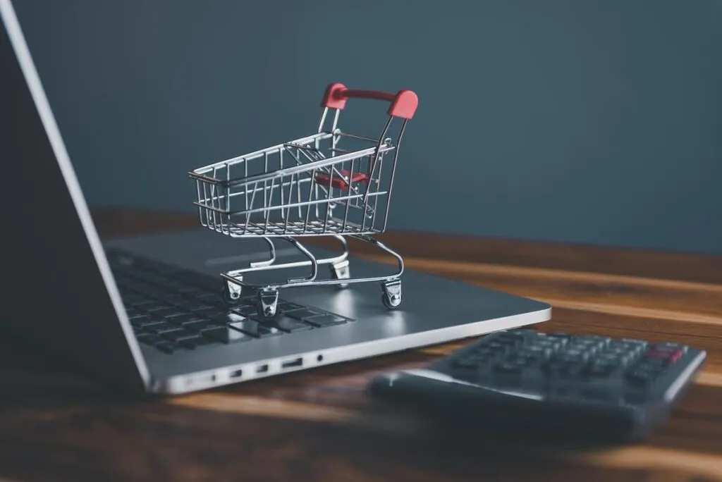 Carrito de compras representando una tienda online