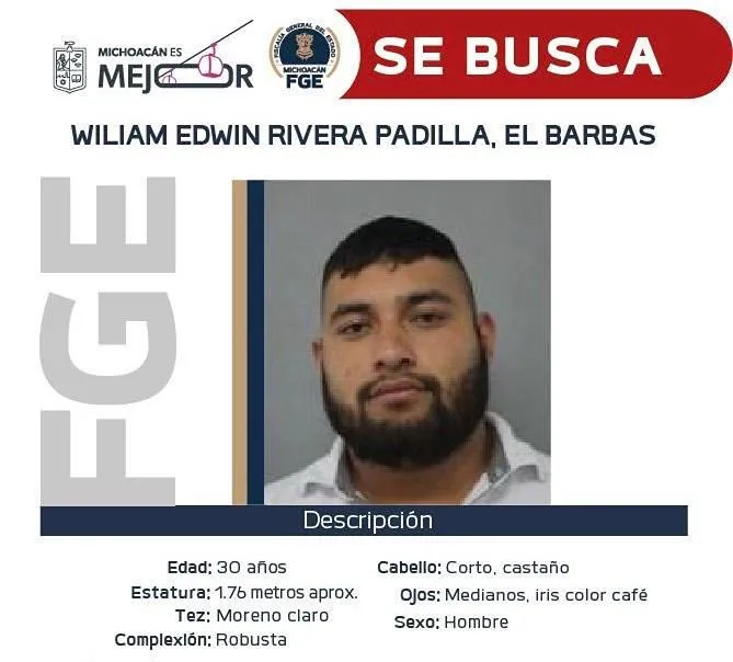 De 500 mil pesos la recompensa para la detención de "El Barbas"