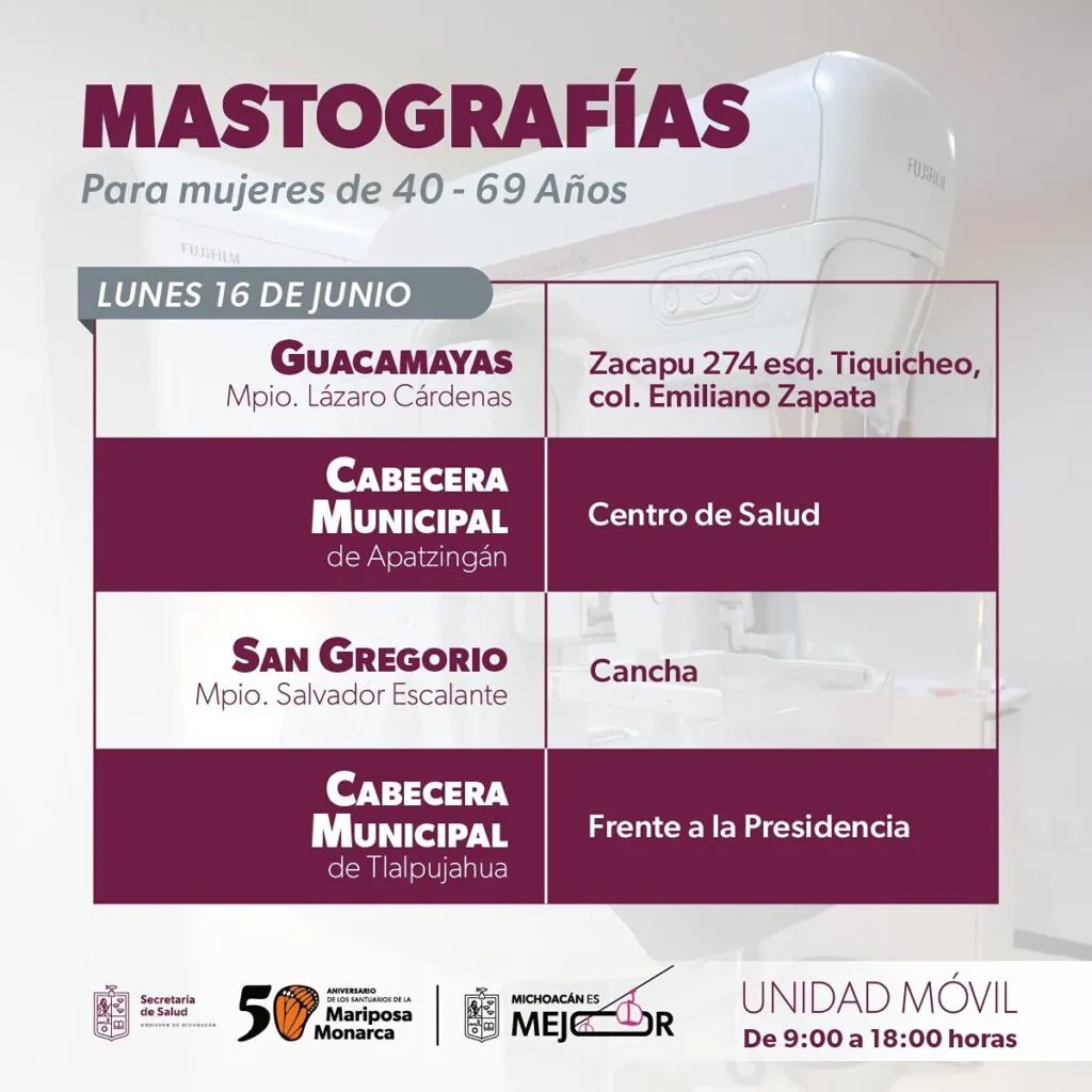 despliega unidades móviles de mastografía en Michoacán