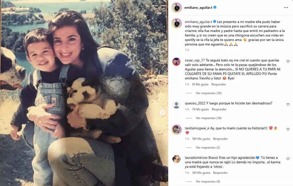Emiliano Aguilar dedica amoroso mensaje a su mamá tras polémica por el Día del Padre-4