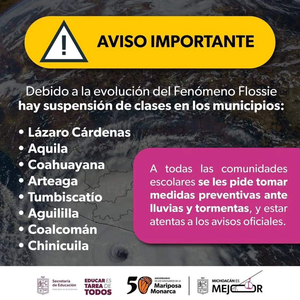 Emiten recomendaciones ante Tormenta Tropical Flossie en Michoacán