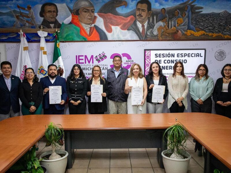 Entrega el IEM constancias de mayoría a Magistraturas de Disciplina Judicial, Penales y Juzgados Laborales