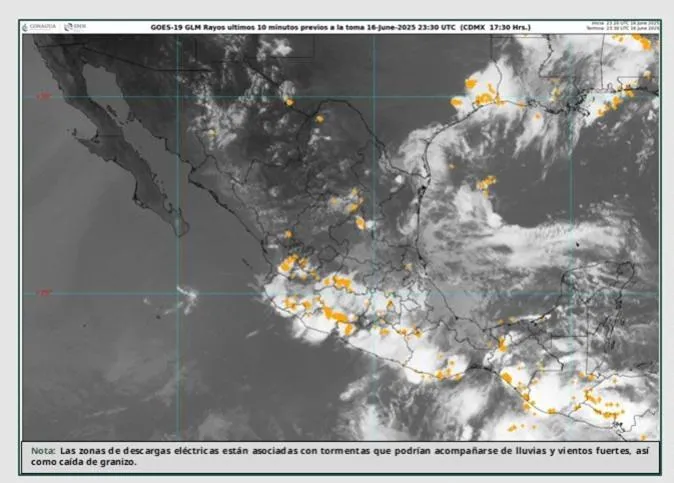 Imagen satelital de depresión tropical Cinco-E