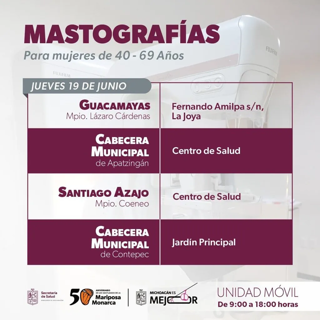 llevan revisiones de cáncer en Michoacán