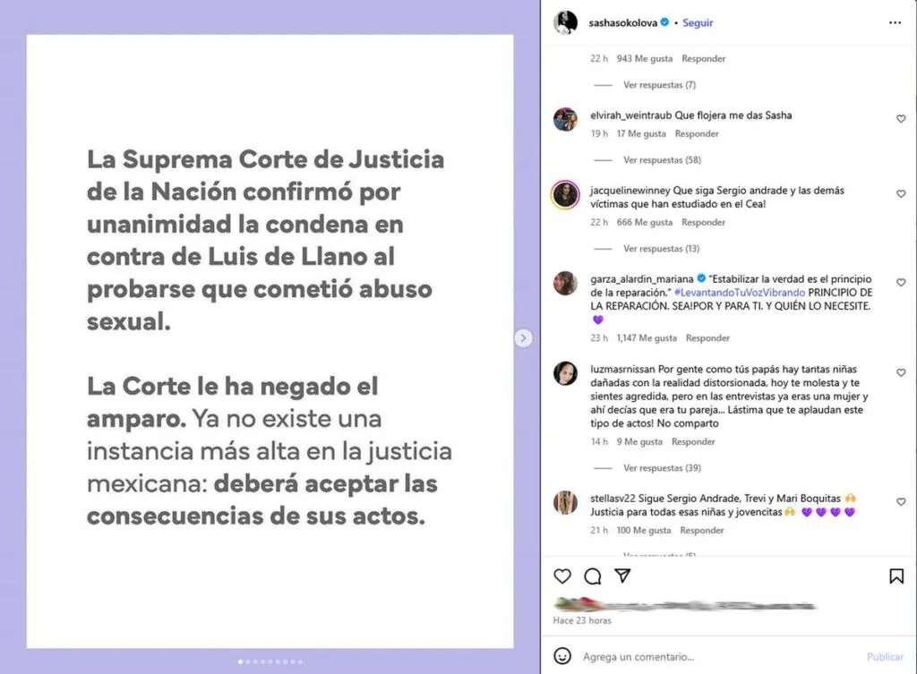Mariana Garza respalda a Sasha Sokol tras fallo de la Suprema Corte contra Luis de Llano-1