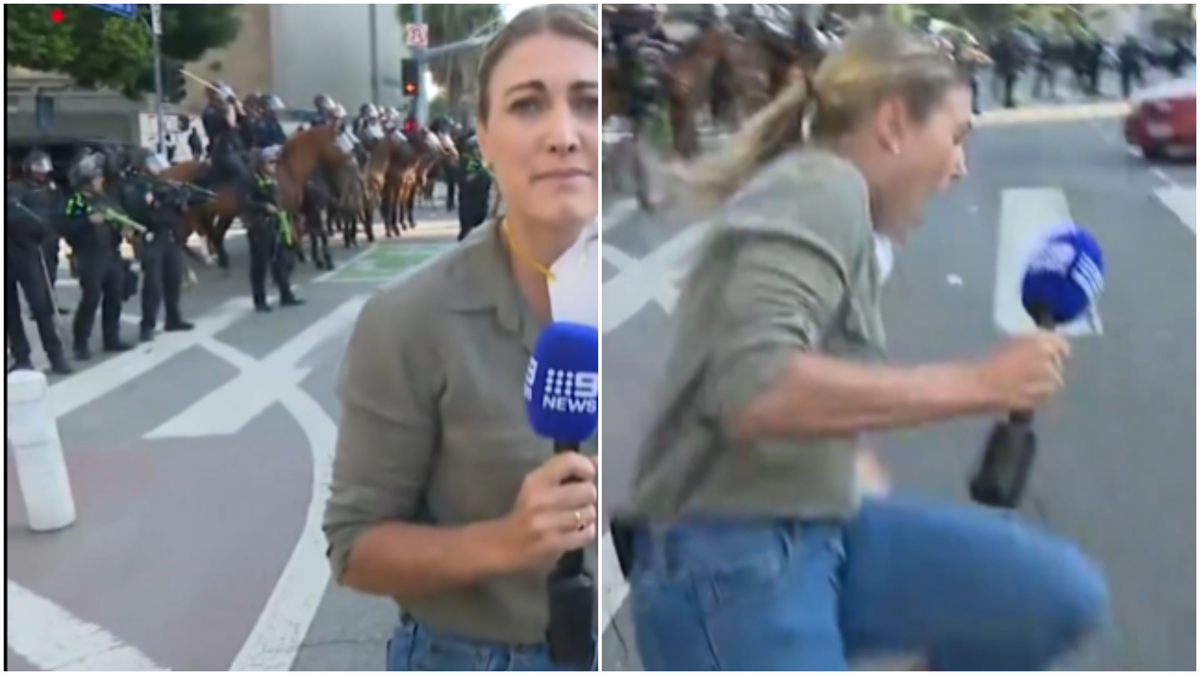 Periodista es lesionada con pistola de goma en protestas en Los Ángeles