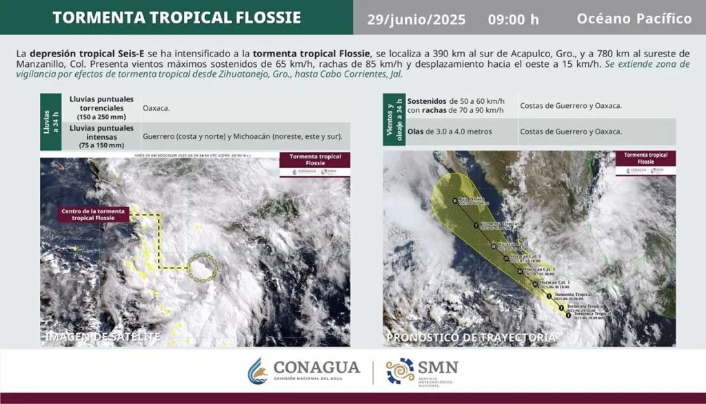 Se forma tormenta tropical 'Flossie cerca de México