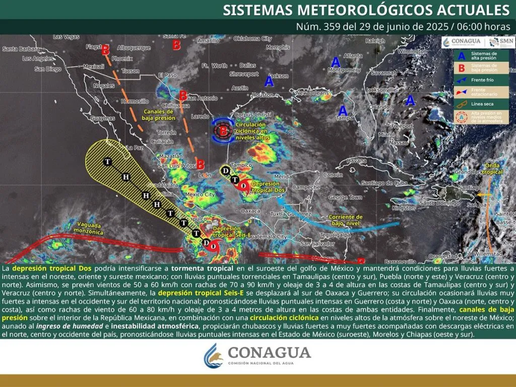 Se forman tormentas tropicales 'Flossie' y 'Barry' frente a costas mexicanas