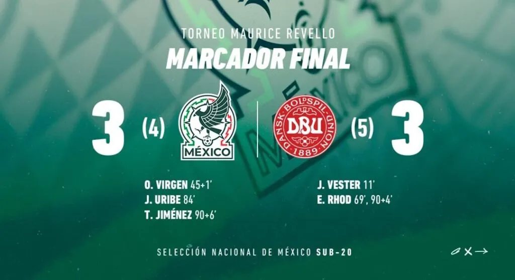 Selección Mexicana México Sub 20 cae en penaltis ante Dinamarca en Maurice Revello
