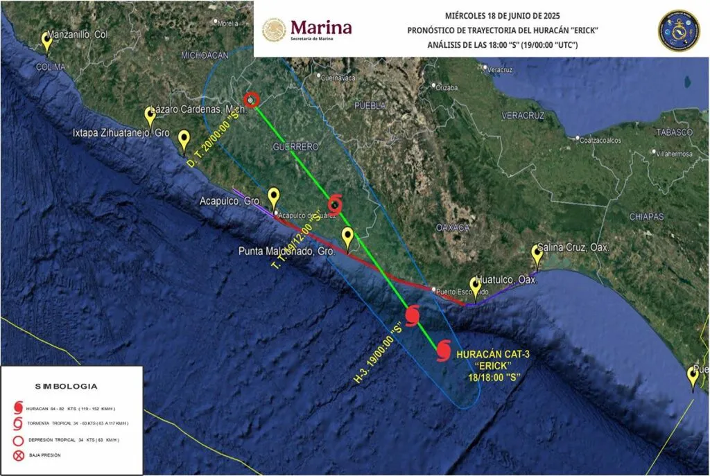 Semar activa fase de auxilio en Oaxaca y Guerrero por el paso del huracán "Erick"-2