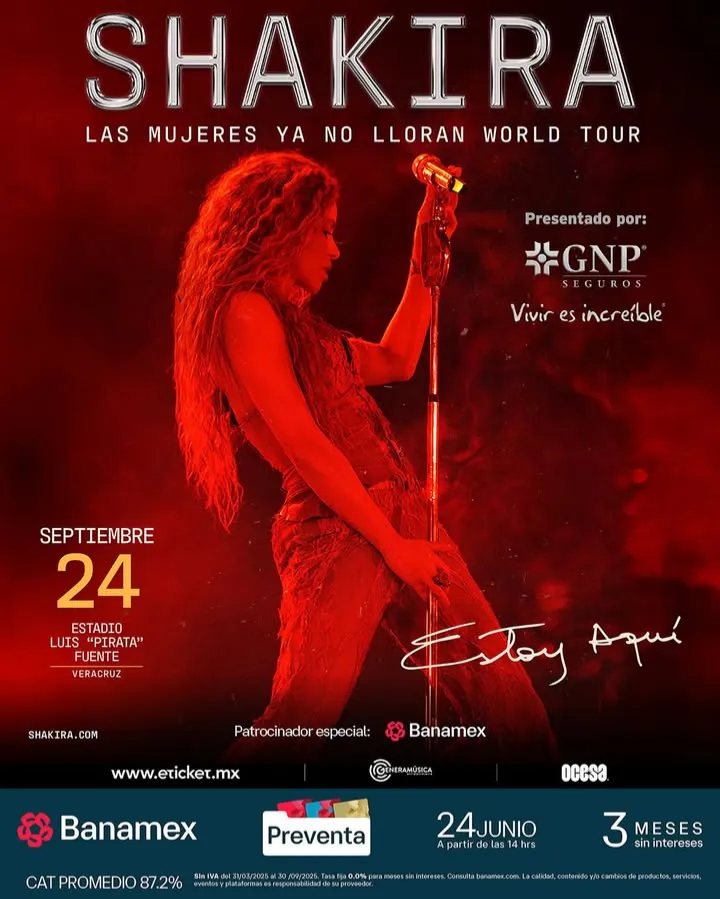 Shakira agrega fecha en Veracruz y otra en la CDMX
