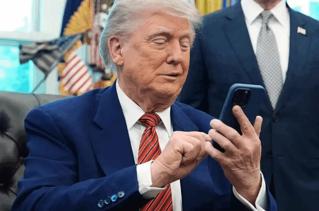 Trump lanza su propia compañía de celulares Trump Mobile un smartphone dorado para su base conservadora