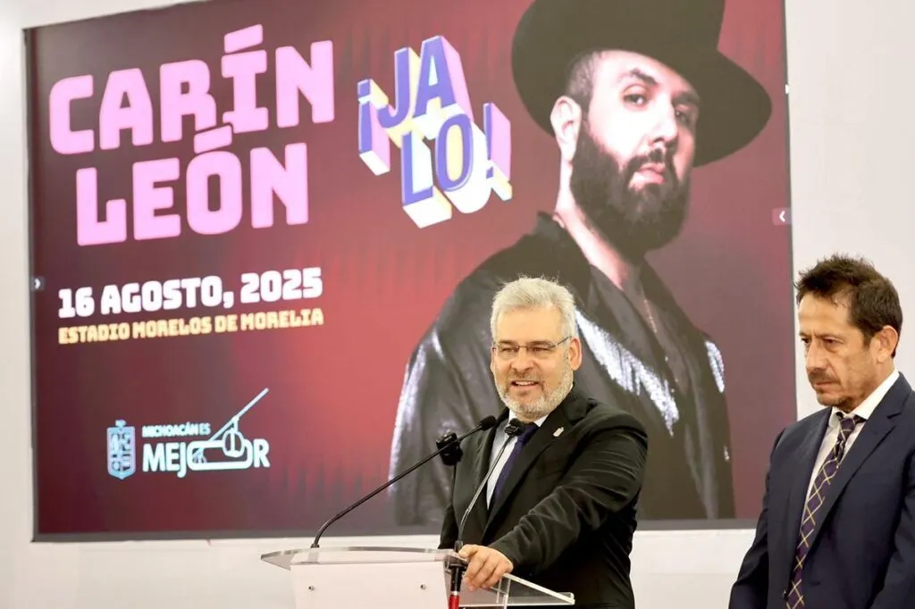 Anuncia Bedolla concierto de Carín León en Morelia