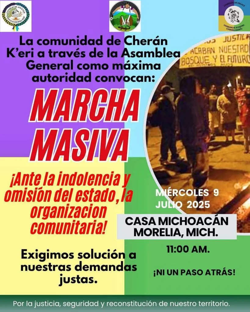 Asamblea General de Cherán anuncia “marcha masiva”