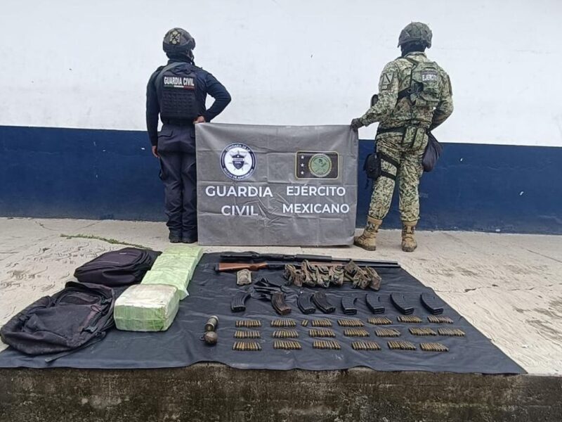 Asegurados tres hombres, granadas, armas y municiones en Buenavista: SSP
