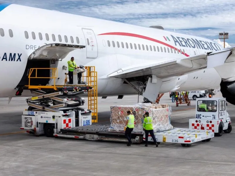 Avión de Aeroméxico, quien tiene una alianza con Delta