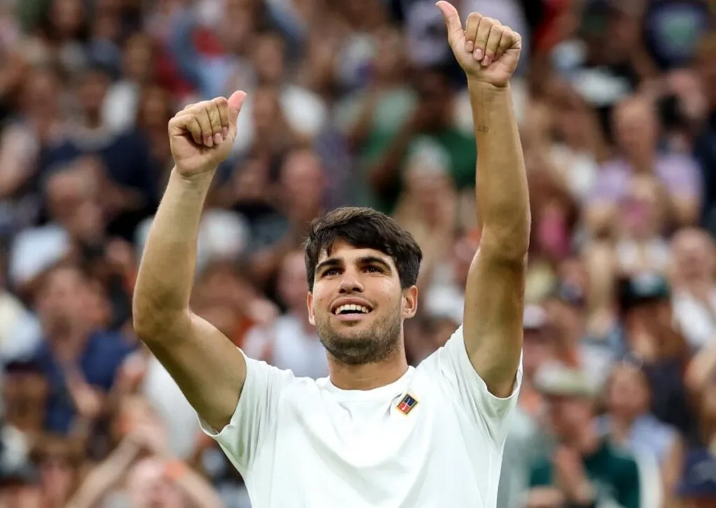 Carlos Alcaraz en cuartos de final en Wimbledon