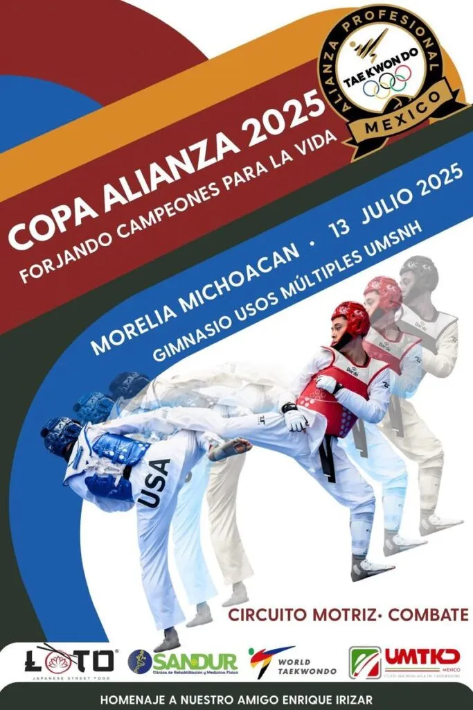 Copa Alianza de Tae Kwon Do 2025 tendrá lugar en Morelia