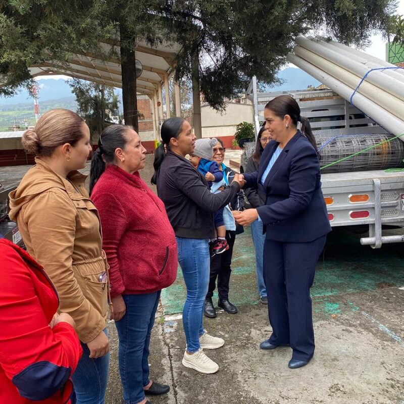 Entrega diputada Tere Herrera material de construcción a Escuela Primaria 18 de Marzo en Hidalgo