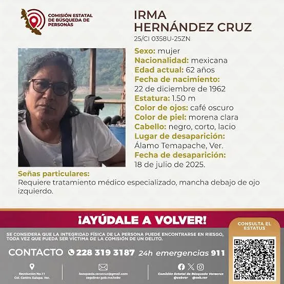 Hallan asesinada a la maestra jubilada Irma Hernández Cruz en Veracuz