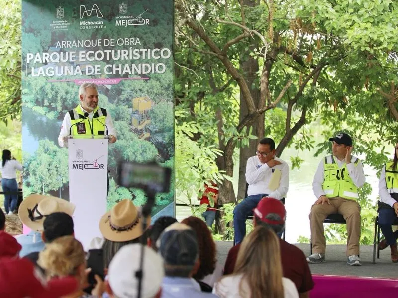 Laguna de Chandio será parque ecoturístico; legado para Apatzingán: Bedolla