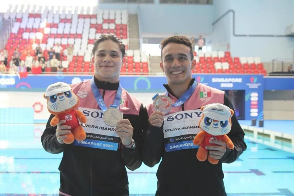 México gana dos medallas de plata en Mundial de Deportes Acuáticos de Singapur 2025