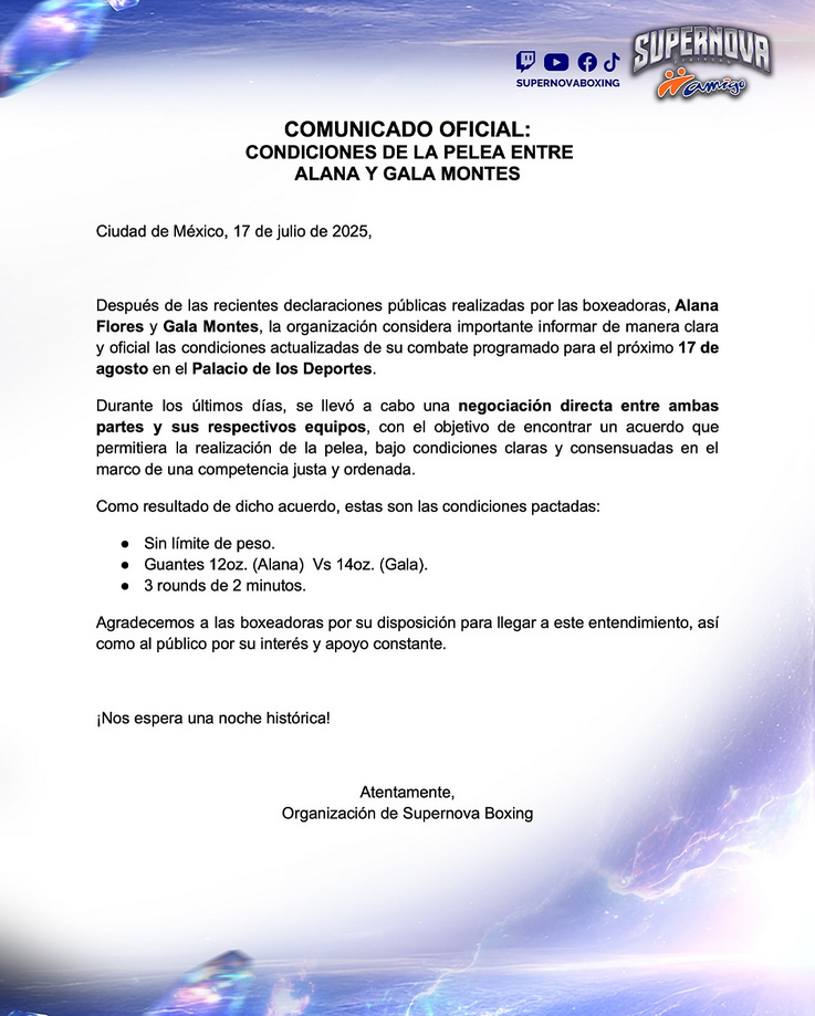 Pelea de box entre Gala Montes y Alana Flores se confirma
