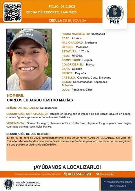 Prisión preventiva para "El Burras" tercer implicado en el homicidio de un estudiante normalista