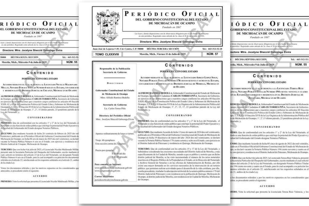 se publica entrega de notarías a Adrián López Solís y cercanos