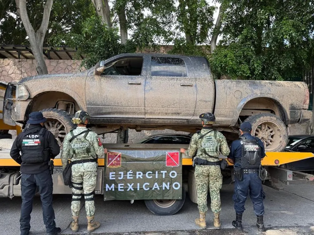 SSP y Defensa decomisan arma, municiones y vehículos en Hidalgo
