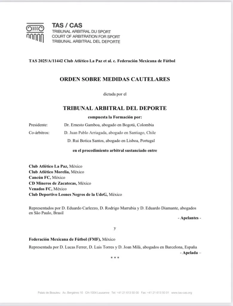 TAS rechaza medidas cautelares para Expansión MX