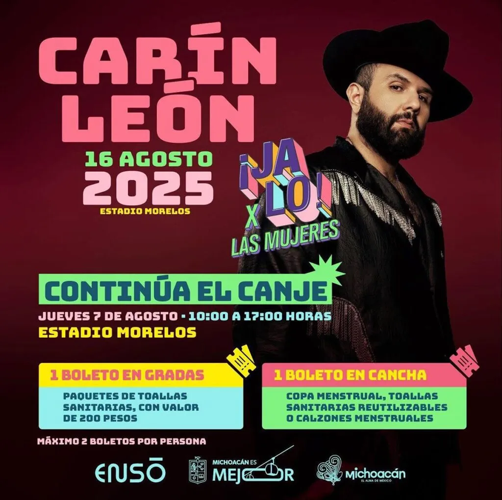 Arranca tercer día de canje para boletos de Carín León en Morelia