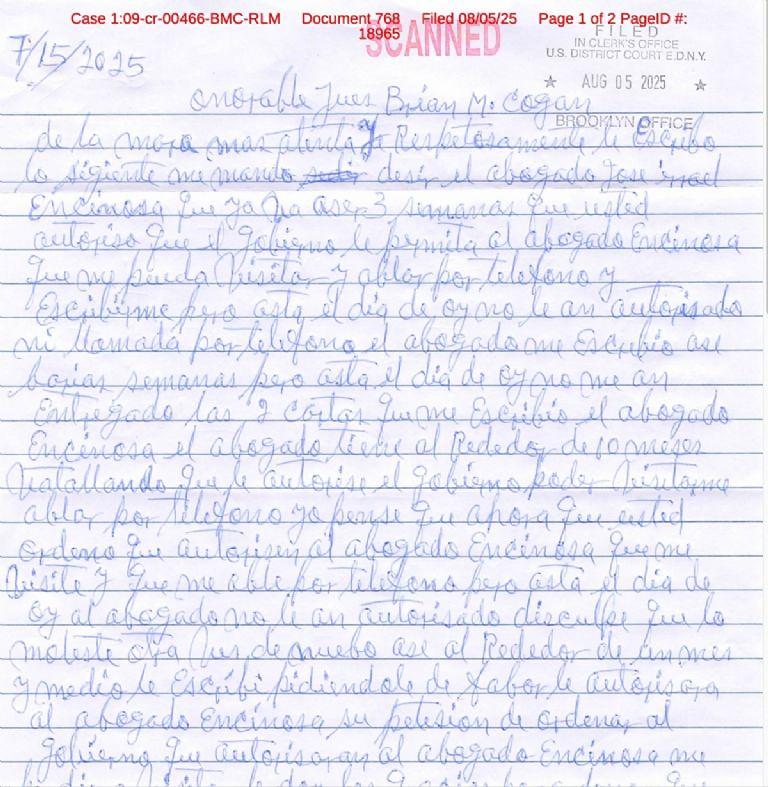 El Chapo acusa en carta que le impiden comunicación con abogado-1