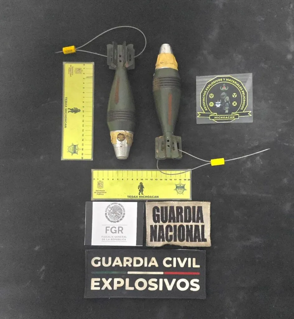 En Zacapu, aseguran y destruyen dos granadas de mortero