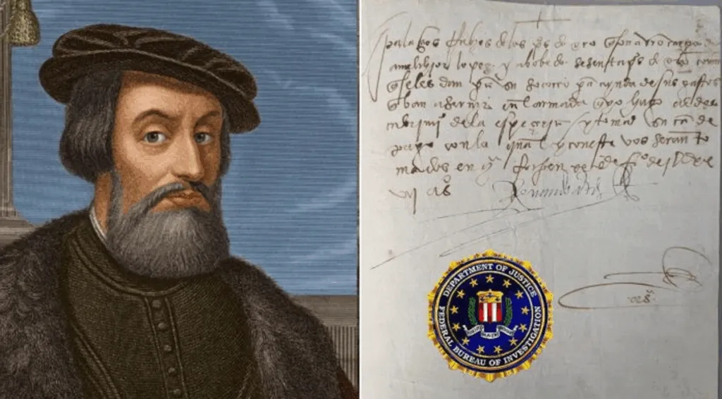 FBI regresa a México manuscrito de Hernán Cortés tras 30 años de haber estado perdido