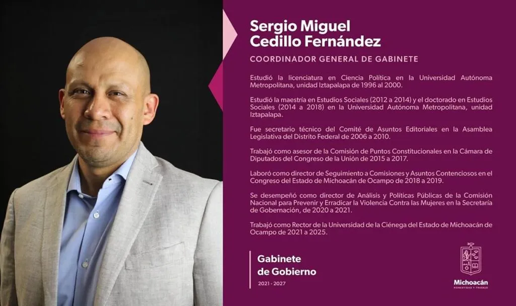 Nombra Bedolla a Sergio Miguel Cedillo como coordinador general de Gabinete-1
