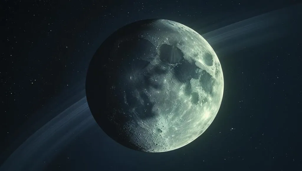 Representación de nueva luna en Urano