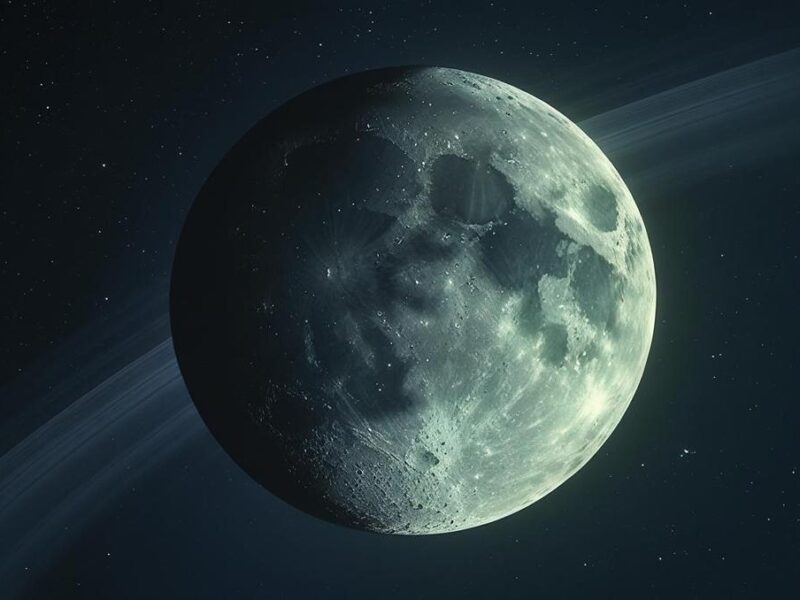 Representación de nueva luna en Urano