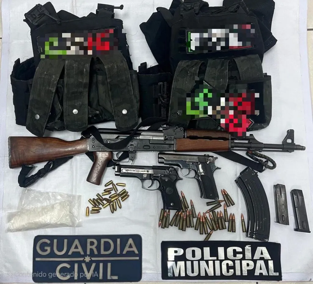 SSP detiene a 5 hombres en posesión de tres armas y droga en Salvador Escalante