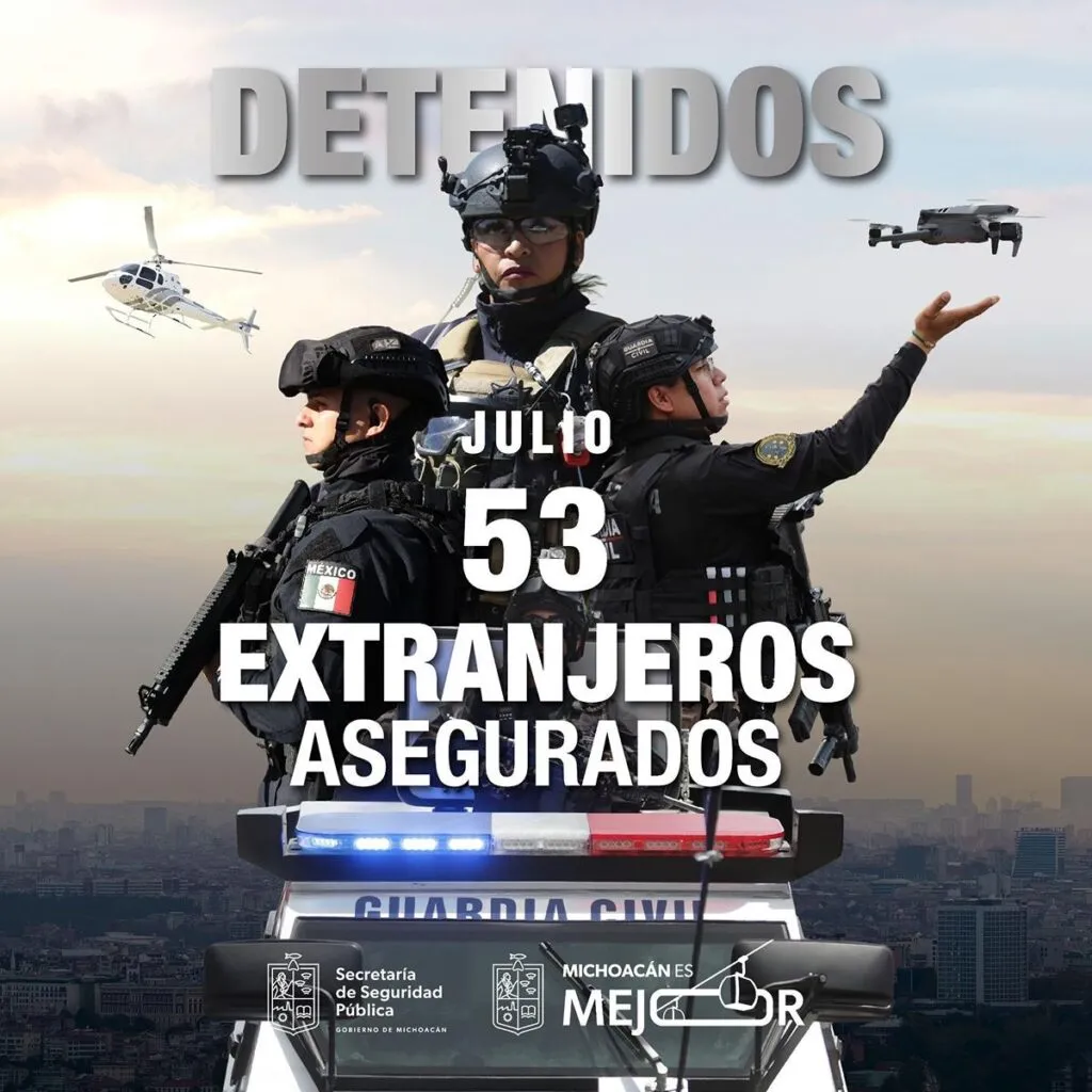 Suman 53 extranjeros detenidos en Michoacán de enero a julio