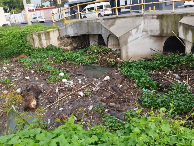 Tapón de basura colapsa dren en Morelia y obliga a retiro de toneladas