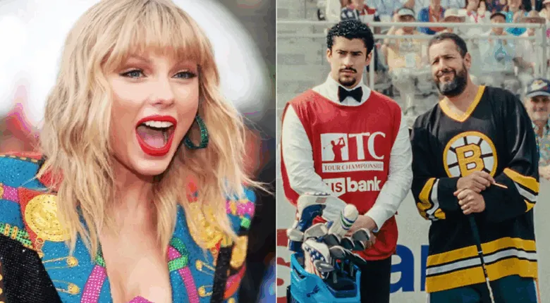 Taylor Swift aplaude el talento cómico de Bad Bunny en “Happy Gilmore 2”