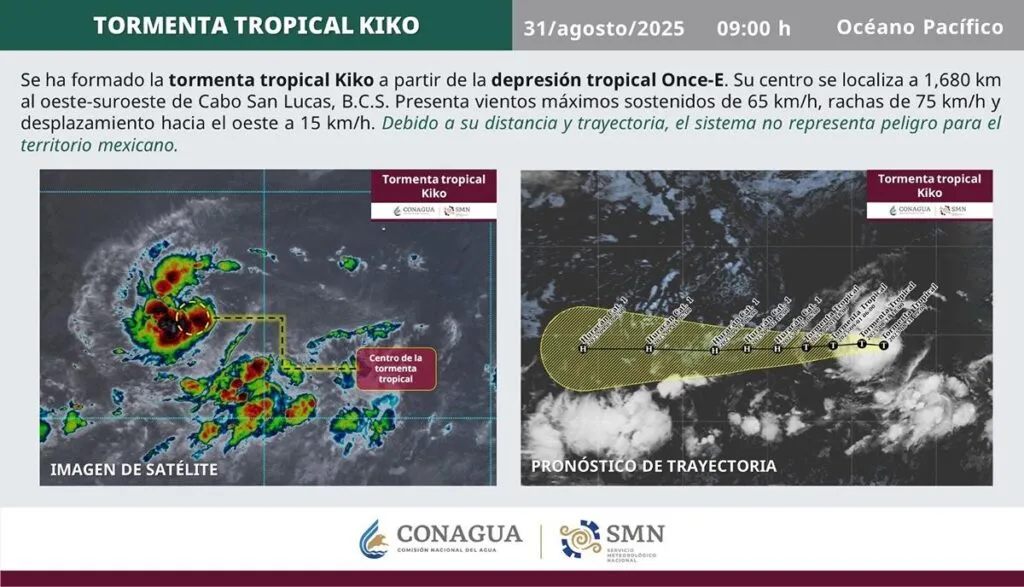 tormenta tropical Kiko se forma en el Pacífico