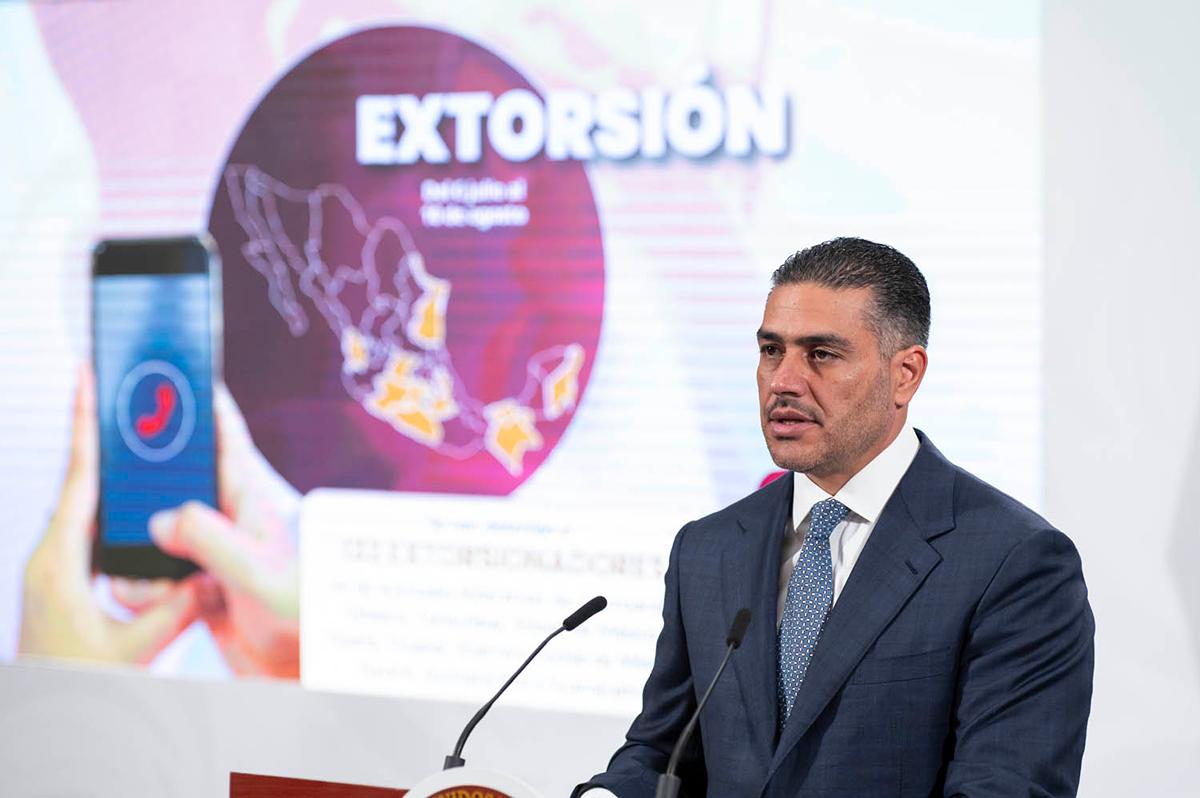 Van 132 detenidos tras la implementación de la Estrategia Nacional contra la Extorsión, según Harfuch